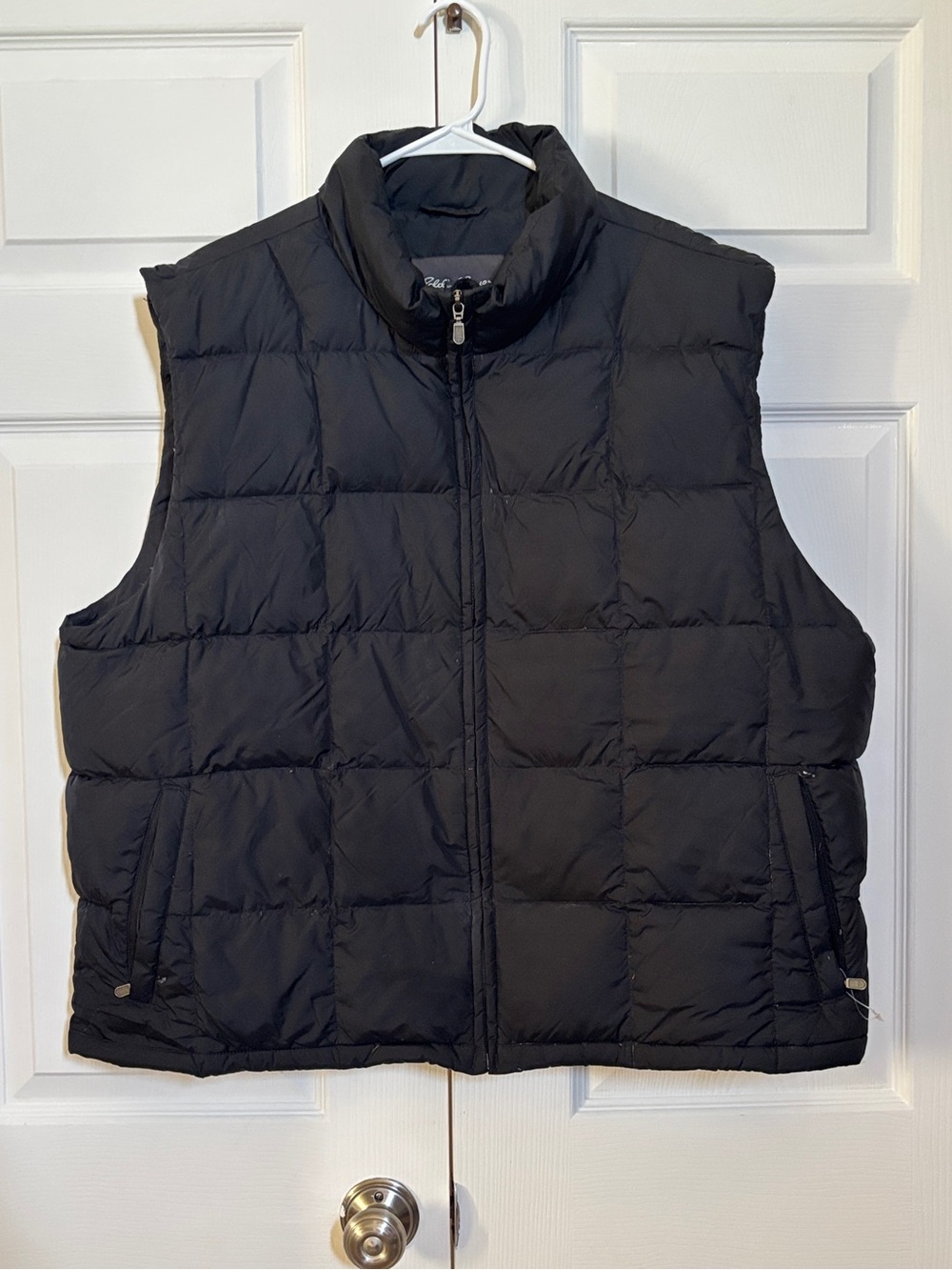 Eddie Bauer Men’s XXL Black Goose Down Puffer Vest Full Zip Outdoor
